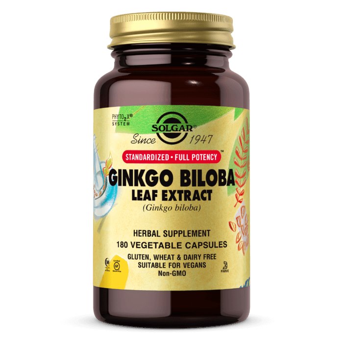 Solgar Gingko Biloba leheekstrakt - Ginkgo Biloba leheekstrakt 180 kapslit