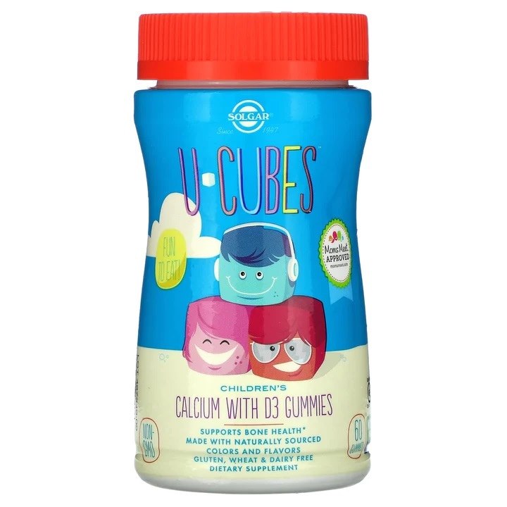Solgar U-Cubes Calcium with D3 - kaltsium D3-vitamiiniga lastele 60 kummikommi