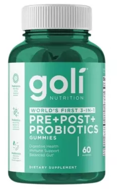 GOLI NUTRITION kummikommid enne tarvitamist, pärast tarvitamist ja probiootikumidega 60 kummikommi