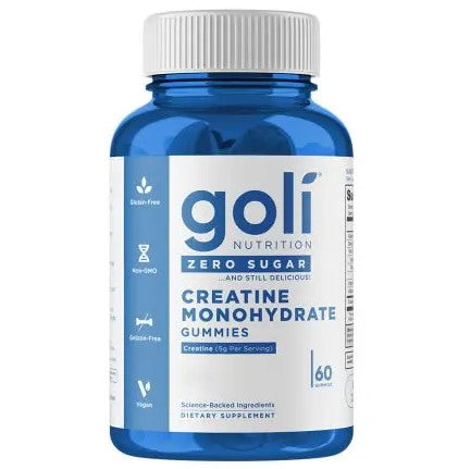 GOLI NUTRITION Kreatino monohidraat ilma suhkruta - kreatiinmonohüdraat - GummiKing suhkruvaba 60 kummikommi