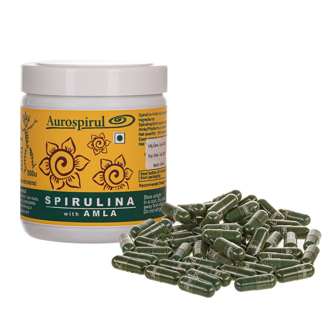 AUROSPIRUL Spirulina koos amlaga 500 kaps.