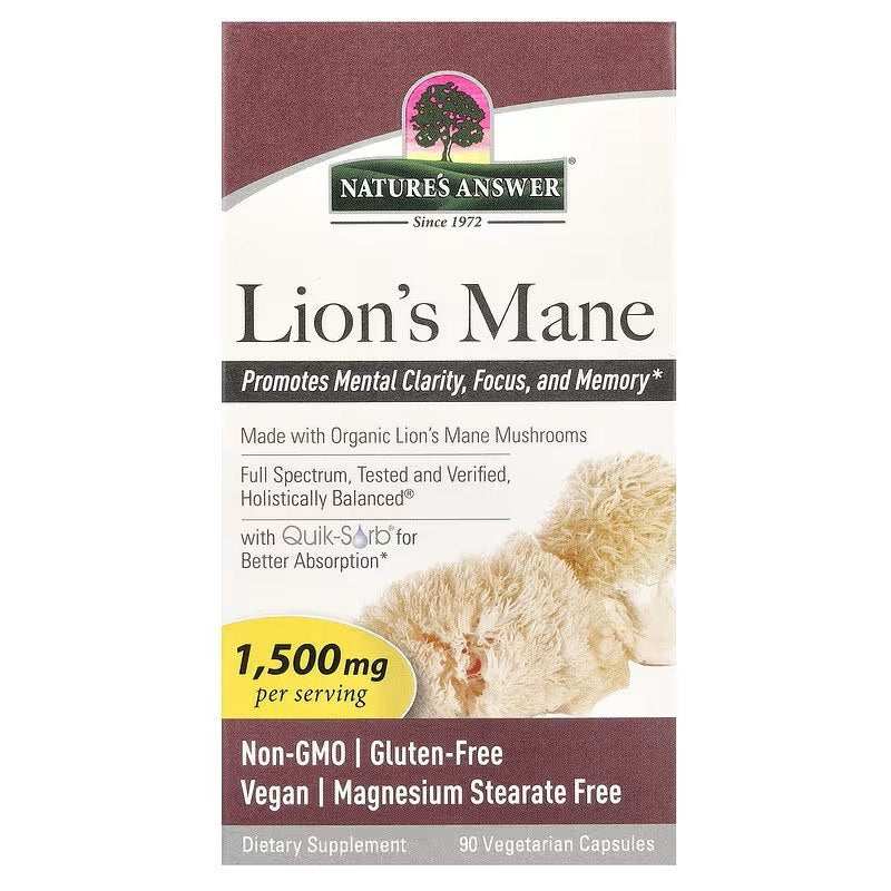 Nature's Answer Lõvilakk 1500 mg 90 kapslit