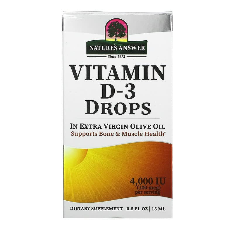 Nature's Answer D3-vitamiini tilgad 4000 IU - D3-vitamiin 15 ml