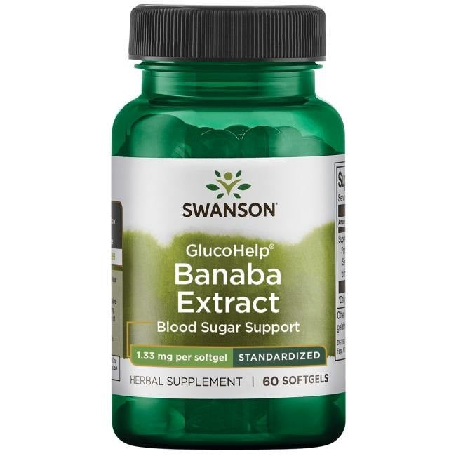 Swanson GlucoHelp Banaba ekstrakt 1,33 mg 60 kapslit