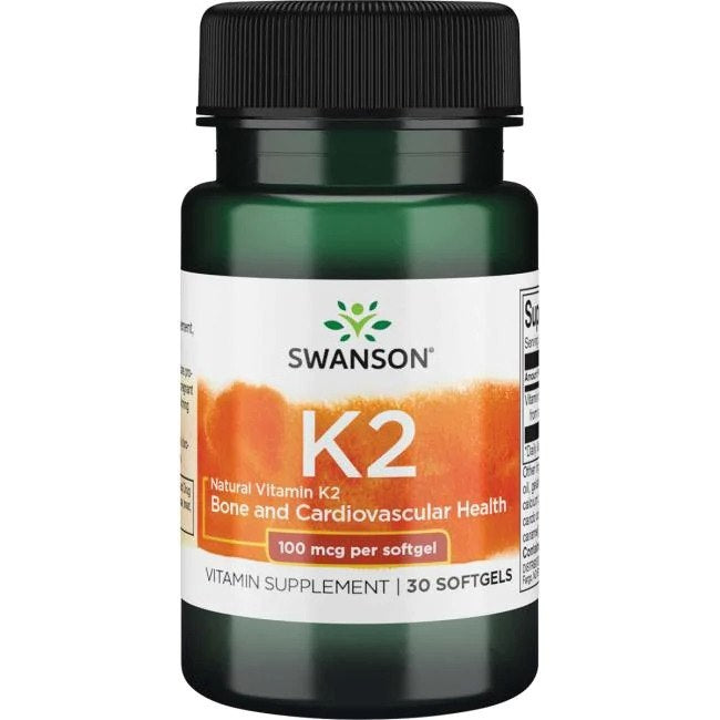 Swansoni K2-vitamiin looduslik 100 mcg 30 kapslit