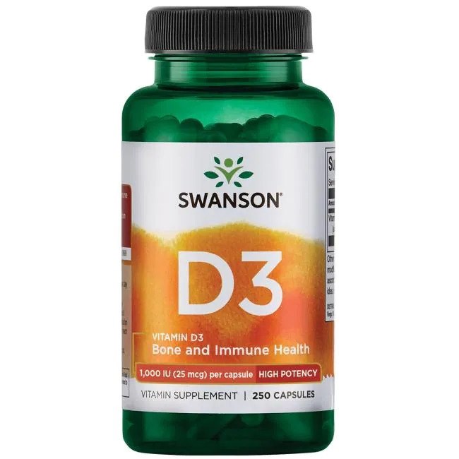 Swansoni D3-vitamiin 1000 IU 25 mcg 250 kapslit