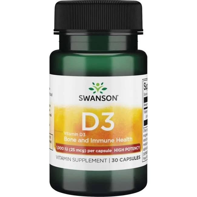 Swanson Vitamiin D3 1000 IU 30 kapslit