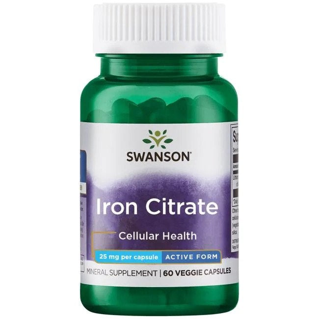 Swanson geležies citratas 25 mg 60 kapsulių - Magnis.lt