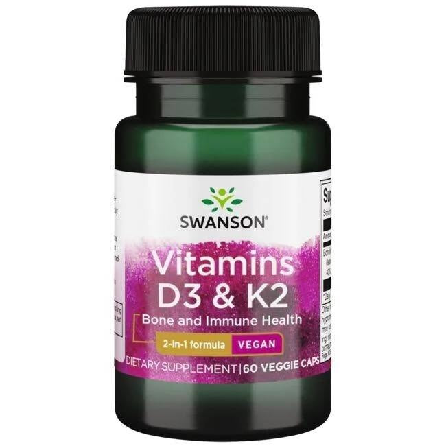 Swansoni vitamiin K2 ja D3 60 kapslit