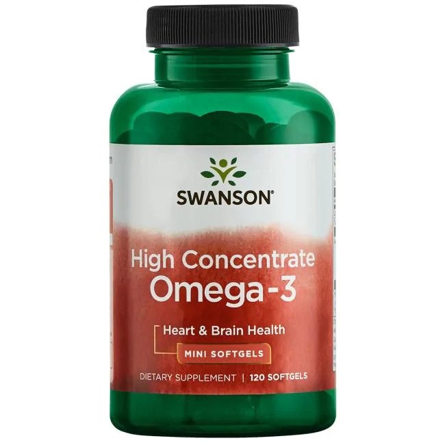 Swanson kõrge kontsentratsiooniga oomega 3 – 570 mg 120 kapslit