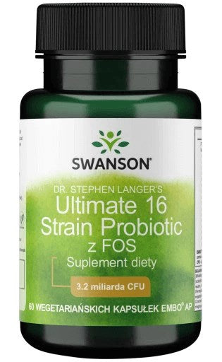 Swanson Ultimate 16 probiootikumi FOS-iga, 60 kapslit
