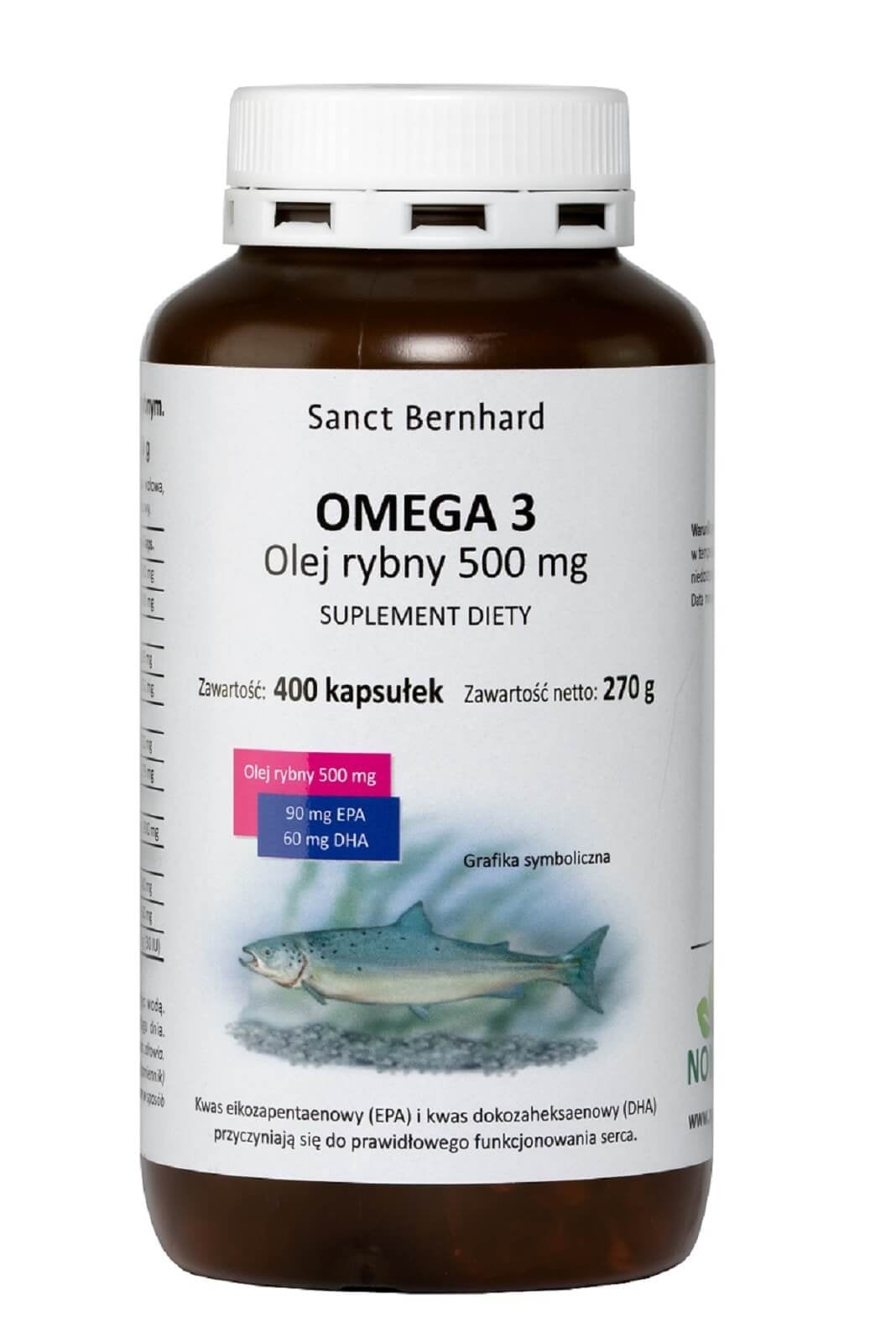 KRAUTERHAUS SANCT BERNHARD OMEGA 3 Kalaõli 500 mg 400 kapslit