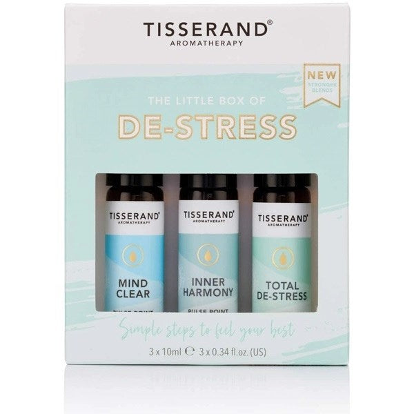 TISSERAND AROOMITERAAPIA Väike stressi leevendamise komplekt – rullikuga eeterlike õlide komplekt lõõgastumiseks 3 x 10 ml