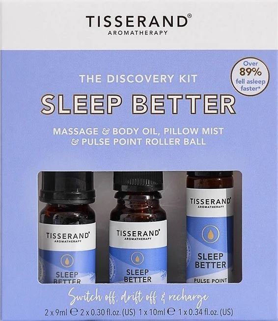 TISSERAND AROMATHERAPY „Discovery Kit“ une parema toetuseks – oluliste toodetega komplekt hea une jaoks 2 x 9 ml, 1 x 10 ml