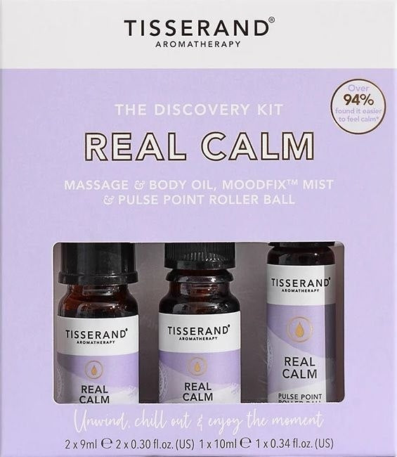 TISSERAND AROMATHERAPY Real Calm Discovery Kit“ – kõige vajalikumate rahustavate toodete komplekt 2 x 9 ml, 1 x 10 ml
