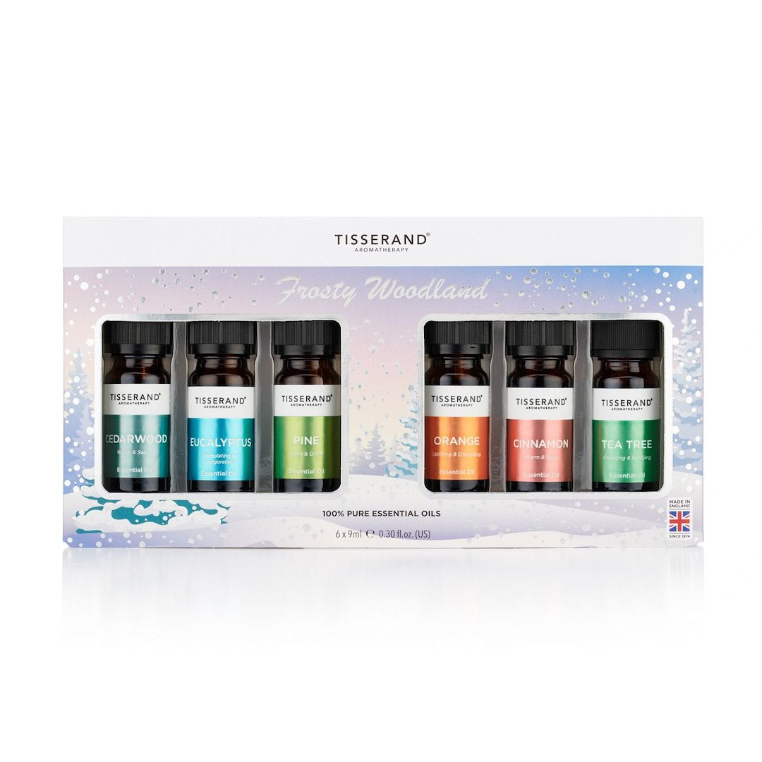 TISSERAND AROOMITERAAPIA „6 Hallametsa“ eeterlike õlide komplekt pühadepakendis 6 x 9 ml