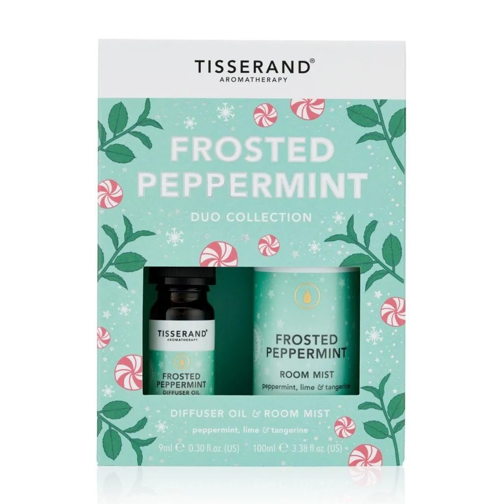 TISSERAND AROMATHERAPY „Frosted Peppermint“ kahe lõhnaga difuusoriõli ja toasprei 1 x 9 ml, 1 x 100 ml
