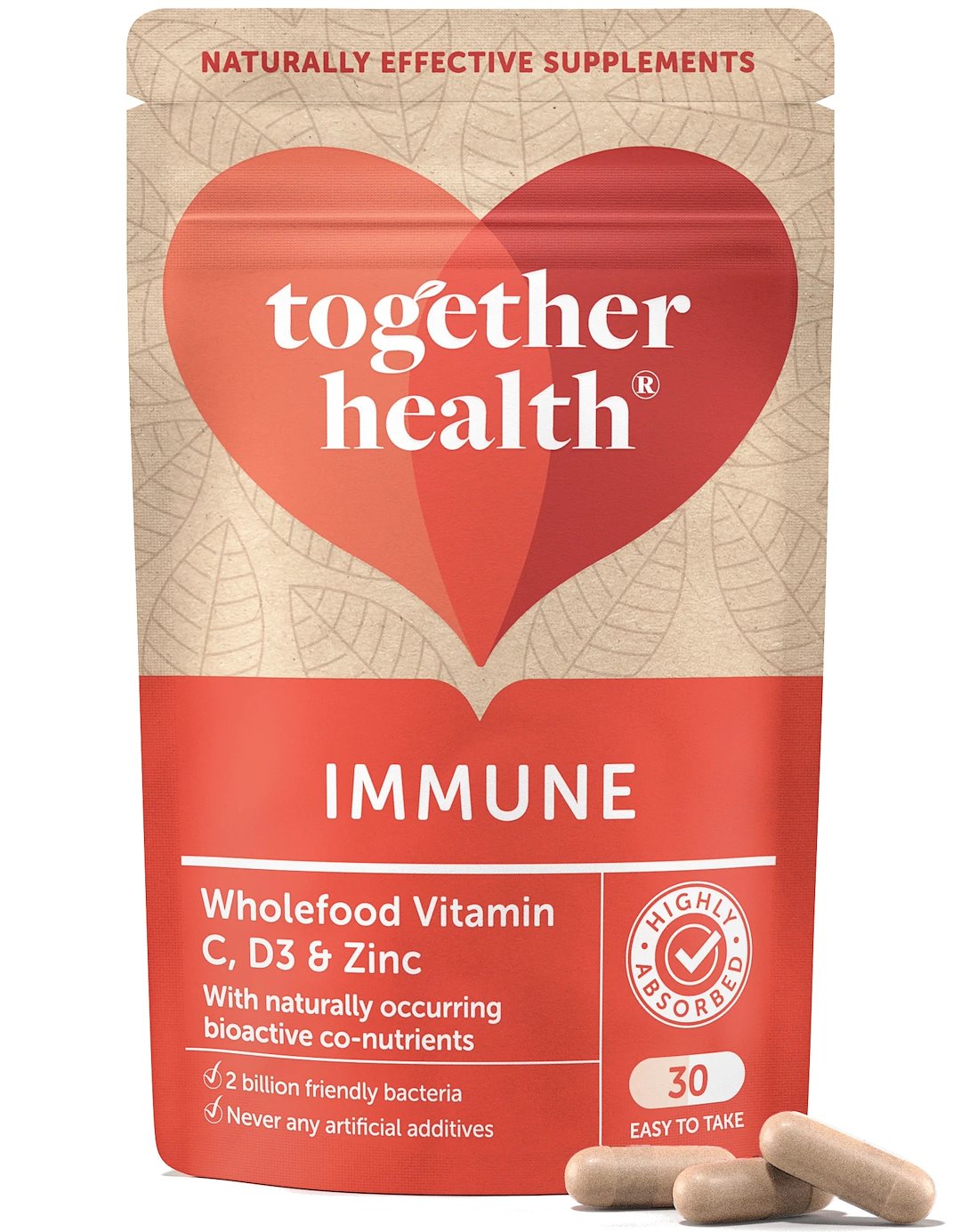 TOGETHER Immune - immuunsuse tugevdamiseks C-vitamiini, tsingi ja seleeniga 30 kapslit