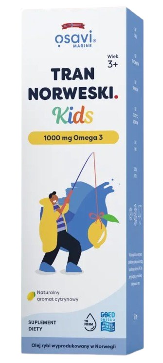 Osavi Norra tursamaksaõli lastele 1000 mg Omega 3 - sidrunimaitseline 50 ml