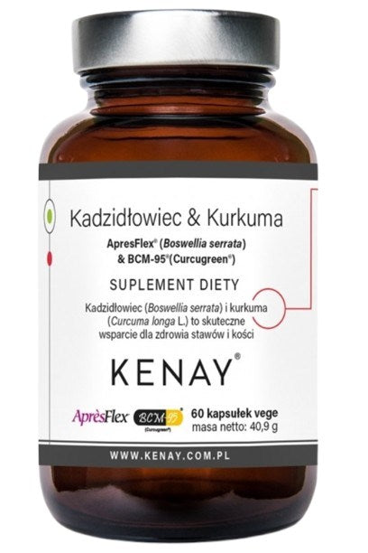 KENAY Viiruk ja kurkum ApresFlex® Boswellia serrata ja BCM 95® CURCUGREEN® 60 kapslit