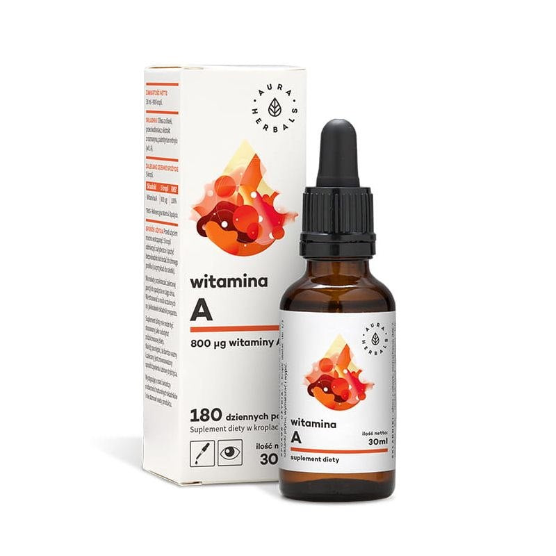 AURA HERBALS vitamiin A - Toidulisand tilkadena 30 ml