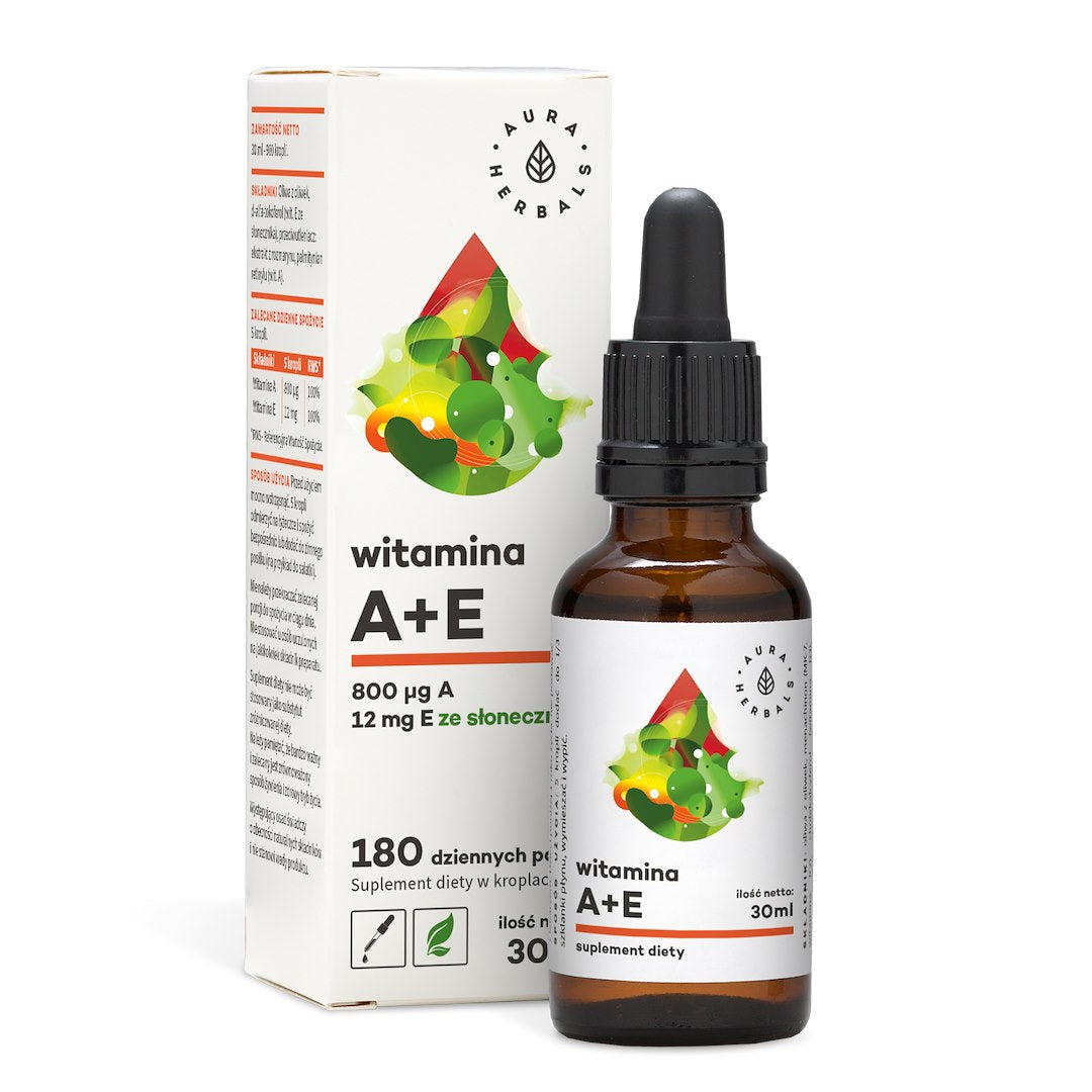 AURA HERBALS Vitamiin A + E - Toidulisand tilkadena 30 ml