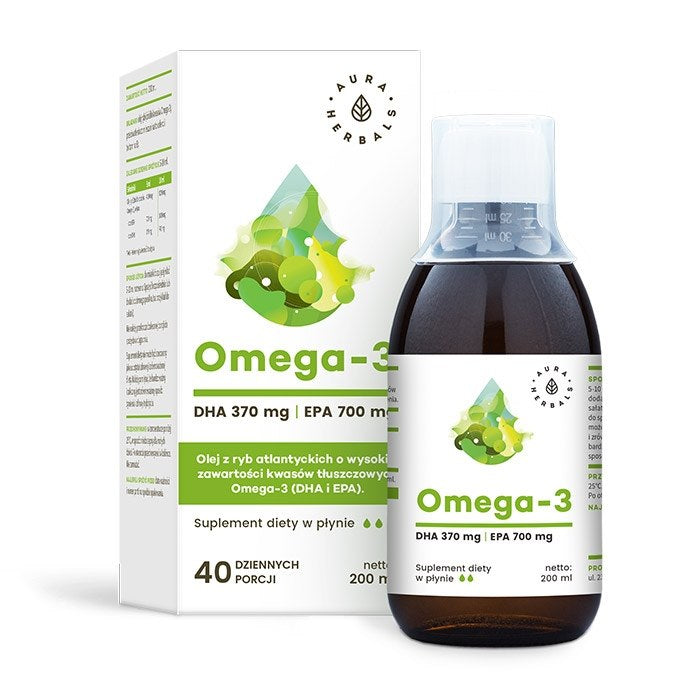 AURA HERBALS Omega-3 370 DHA ja 700 EPA vedelik 200 ml