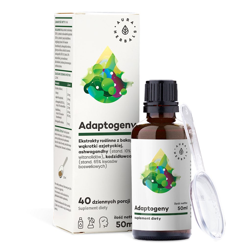 AURA HERBALS Adaptogeenid – bakopa, sentella, ashwagandha, viiruk 50 ml