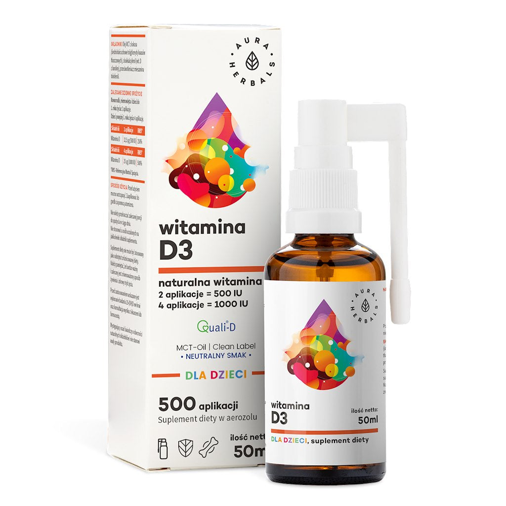AURA HERBALS vitamiin D3 lastele MCT sprei 50 ml