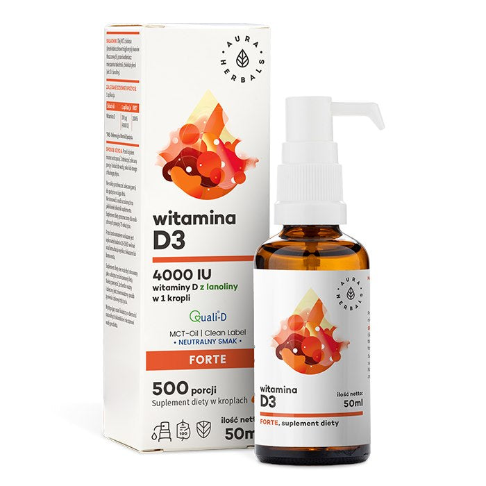 AURA HERBALS vitamiin D3 4000 RÜ MCT õlis 50 ml