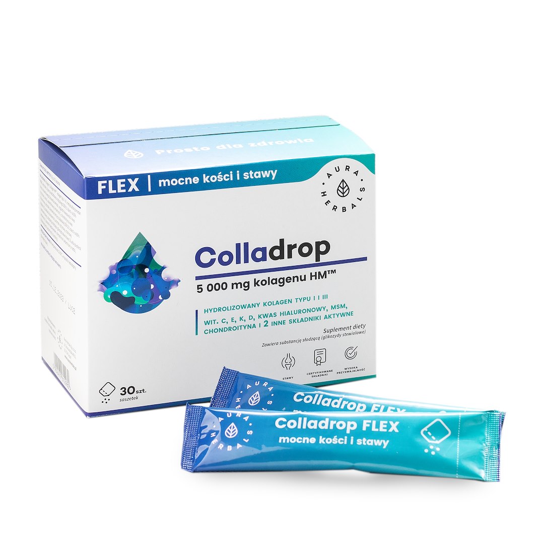 AURA HERBALS Colladrop Flex - kollageen HM 5000 mg pakikesed 6,5 g 30 tk.