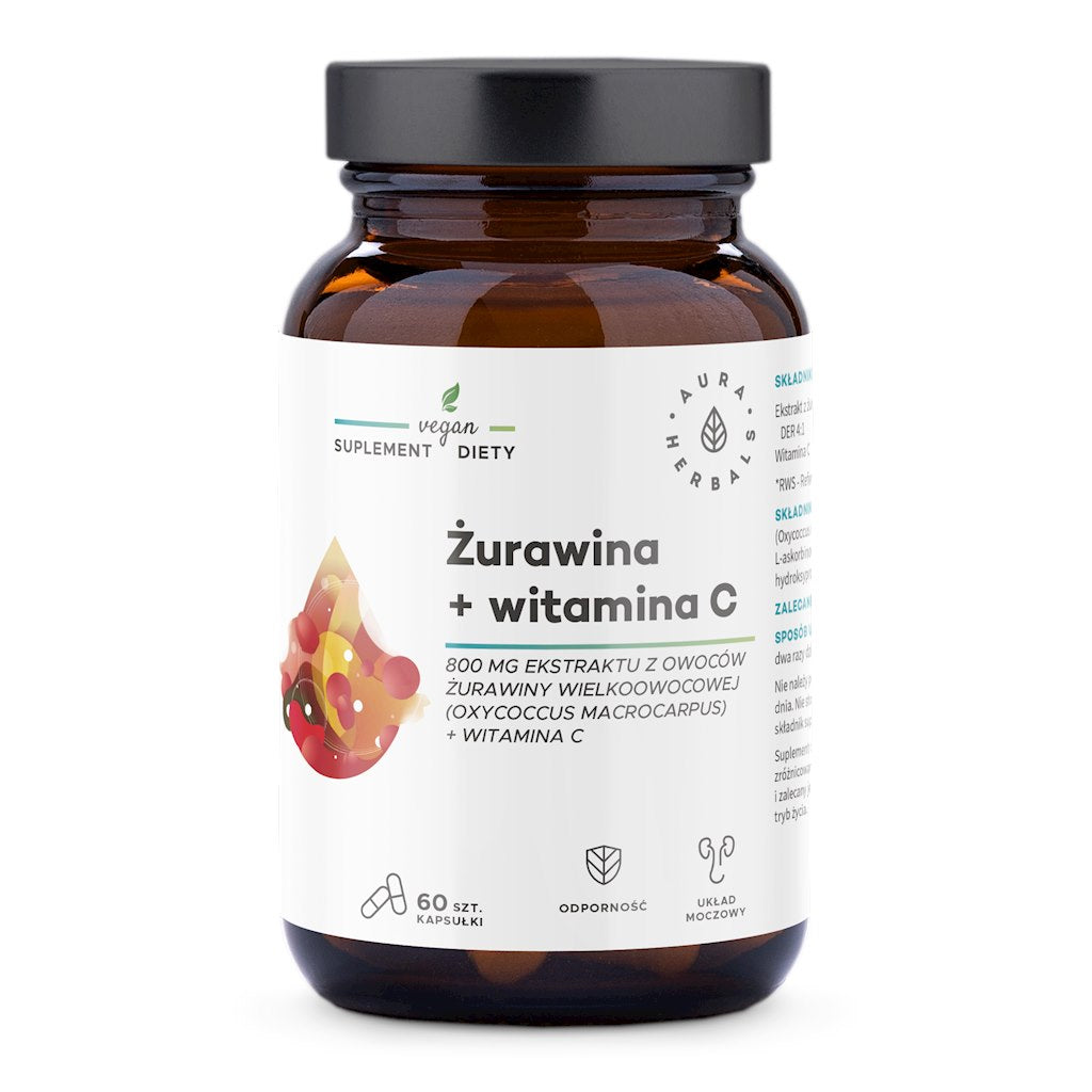 AURA HERBALS Jõhvika 800 mg + C-vitamiin 200 mg 60 kapslit