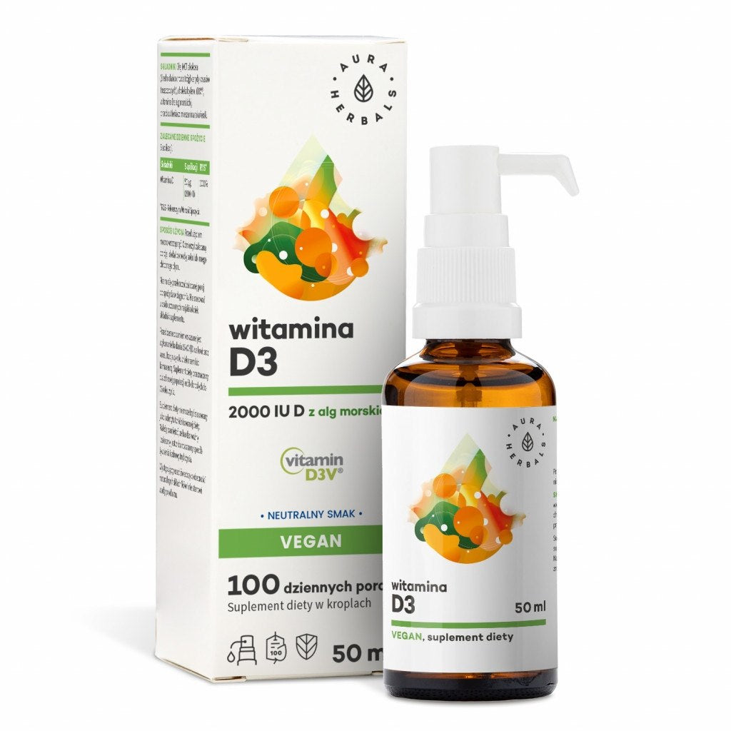 AURA HERBALS D3-vitamiin 2000 IU vegan 50 ml