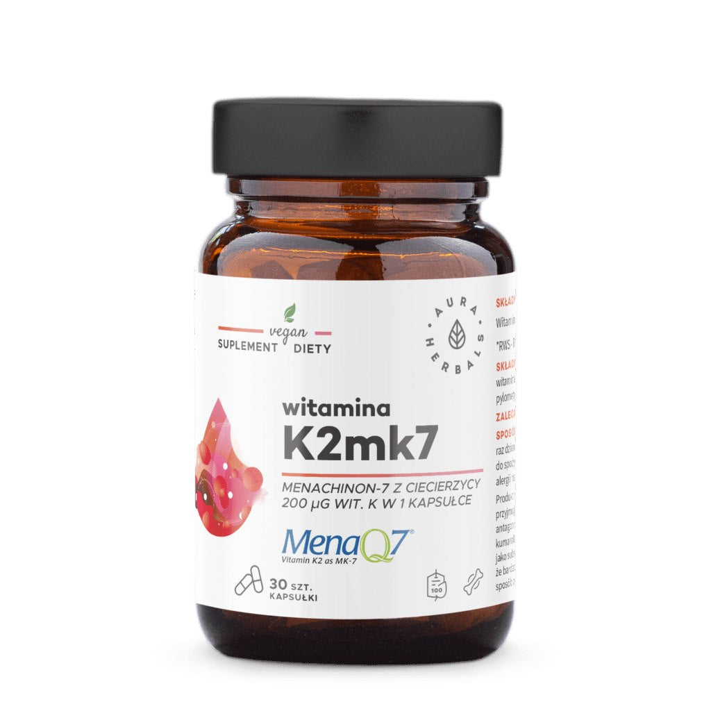 AURA HERBALS vitamiin K2 MK7 200 mcg 30 kapslit