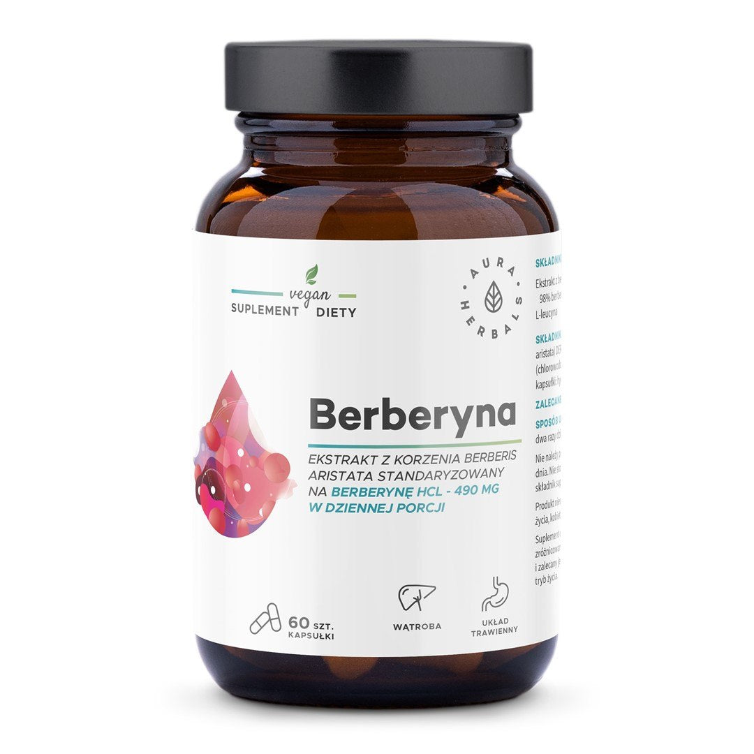 AURA HERBALS Berberiini HCl 490 mg Berberis aristata 60 kapslit