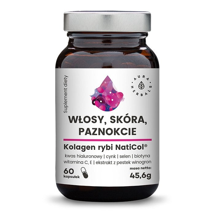 AURA HERBALS kalakollageen NatiCol 800 mg - juustele, nahale, küüntele 60 kapslit