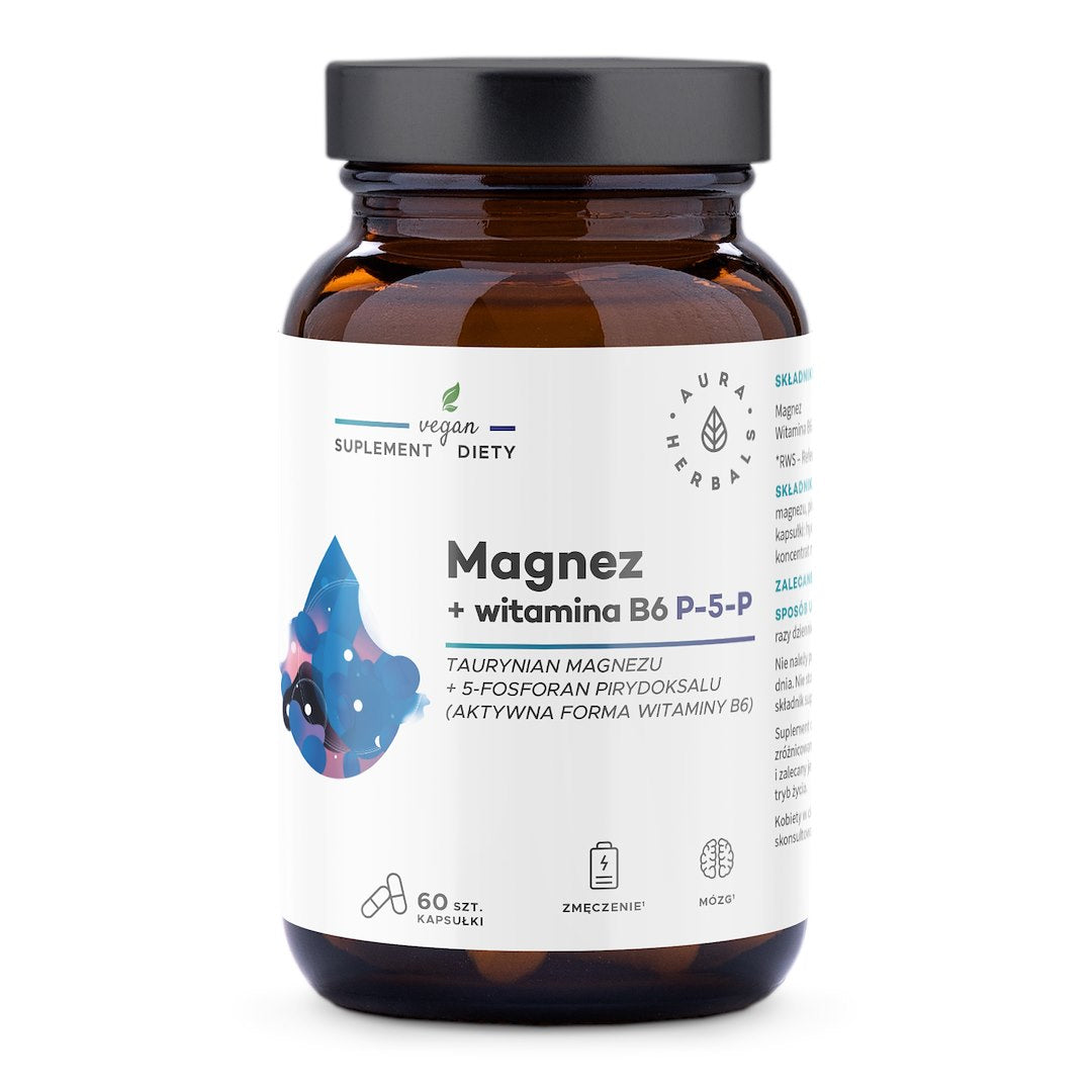AURA HERBALS Magneesium + vitamiin B6 60 kapslit