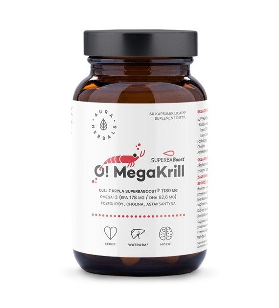 AURA HERBALS Oh! MegaKrill – krilliõli 1180 mg 60 kapslit