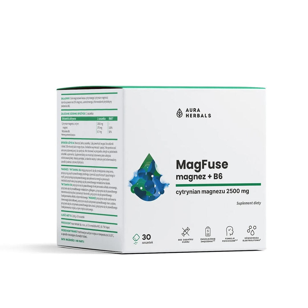 AURA HERBALS MagFuse: magneesium + B6 30 tk.