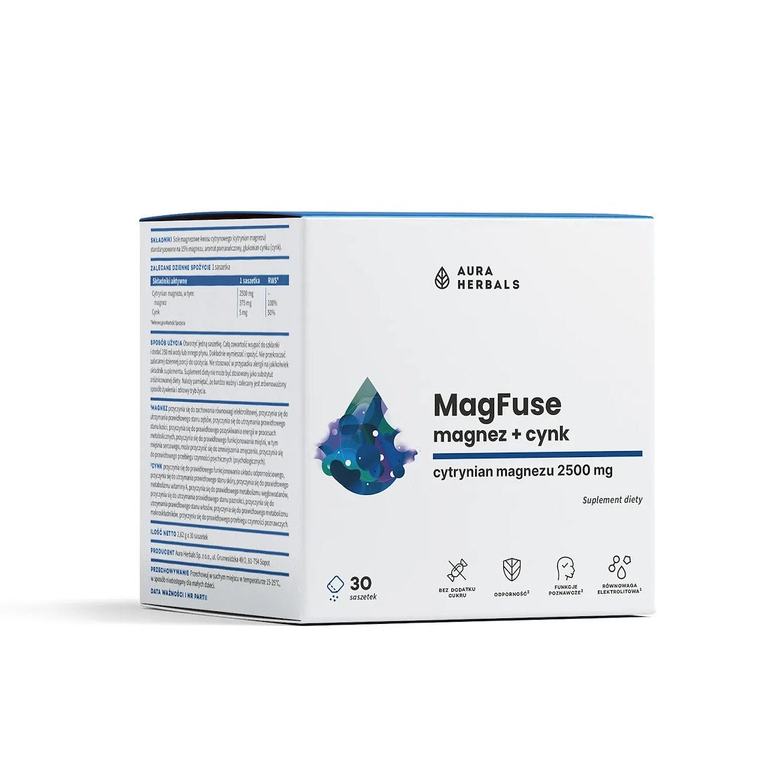 AURA HERBALS MagFuse: magneesium + tsink 30 tk.