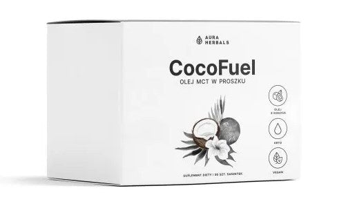 AURA HERBALS CocoFuel - MCT õli pulber pakikestes, 30 tk.