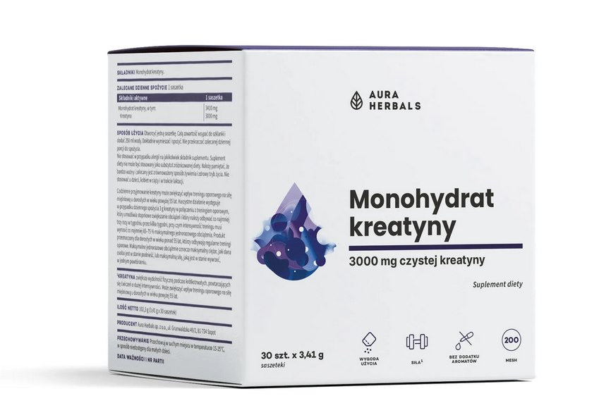 AURA HERBALS kreatiinmonohüdraat - kreatiinmonohüdraat 30 tk.