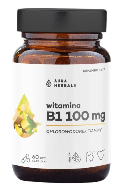 AURA HERBALS Vitamiin B1 100 mg, tiamiin 60 kapslit