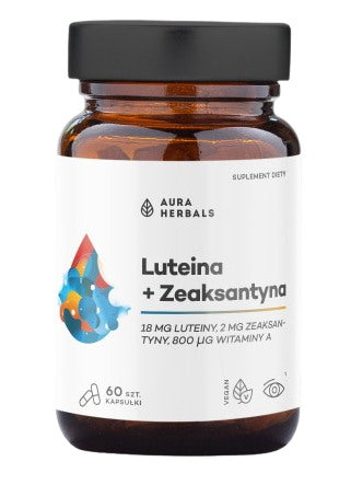 AURA HERBALS Luteiin + Zeaksantiin + A-vitamiin 60 kapslit