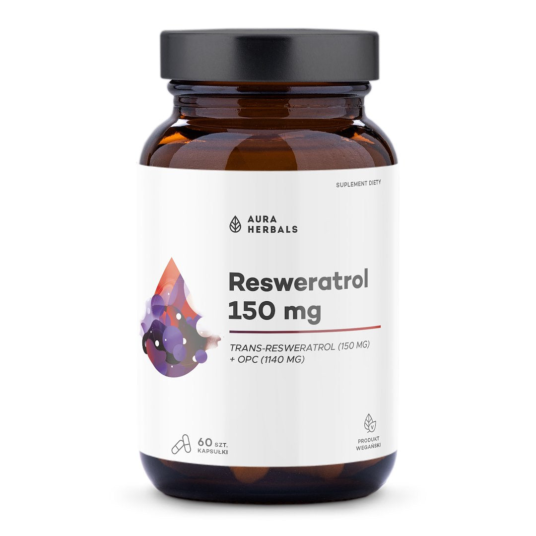 AURA HERBALS Resveratrool 150 mg 60 kapslit