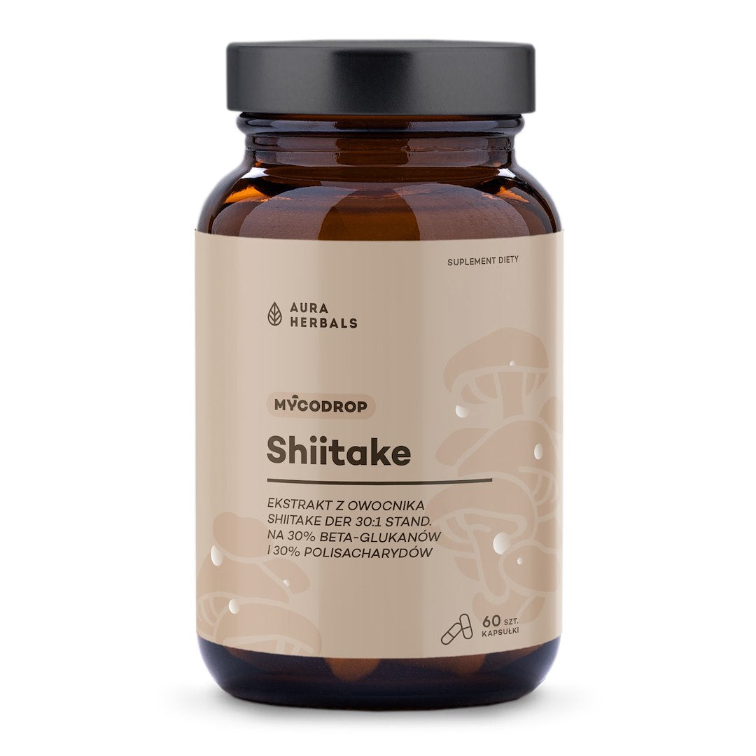 AURA HERBALS Mycodrop, shiitake 30:1, 30% beeta-glükaane 60 kapslit