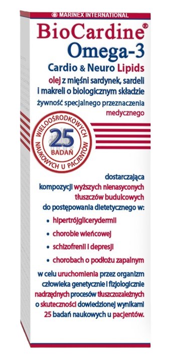 MARINEX BioCardine Omega-3 lipiidid südamele ja närvisüsteemile 200 ml