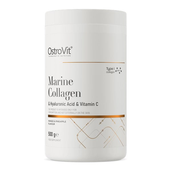OstroVit merekollageen + hüaluroonhape + C-vitamiin – mango- ja ananassimaitseline 500 g