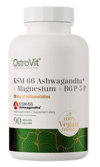 Ostrovit KSM-66 Ashwagandha + Magneesium + B6 P-5-P VEGE 90 kapslit