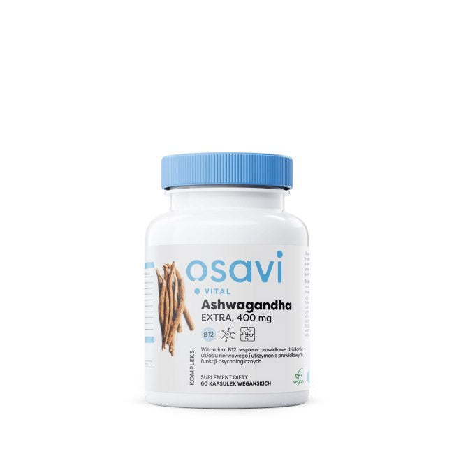 Osavi Ashwagandha EXTRA 400 mg B12-vitamiiniga 60 kapslit